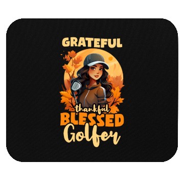 Discover Thanksgiving Golf Thankful Blessed Golfer Mouse Pads