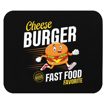 Discover Running Hamburger Cheese Burger Fast Food Favorite Mouse Pads