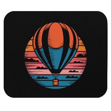 Discover Colorful Hot Air Balloon Over Sunset Clouds Mouse Pads