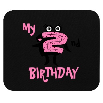 Discover Funny pink number two for birthdays Mouse Pads