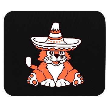 Discover Sombrero Hat Cat Funny Cool Mexican Culture Kitten Mouse Pads