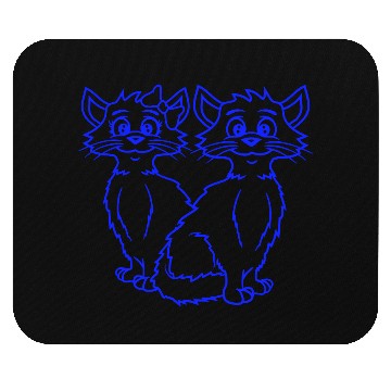 Discover Two Cats 2 Romantic Love Valentine's Day Couple Mouse Pads