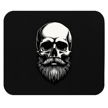 Discover Bearded Skull Art - Dark Gothic Illustration Mouse Pads