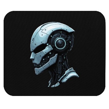 Discover Cybernetic Futuristic Robot Head Mouse Pads