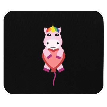 Discover Unicorn with a Heart Balloon Mouse Pads
