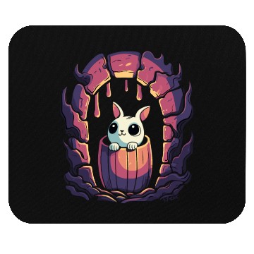 Discover Cute Dungeon Bunny in a Barrel Mouse Pads