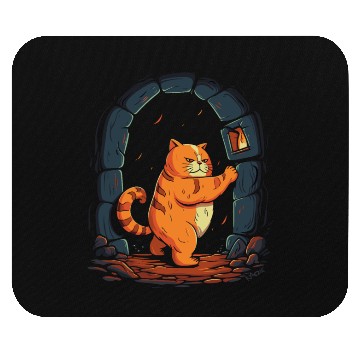 Discover Funny Chubby Red Dungeon Cat Mouse Pads