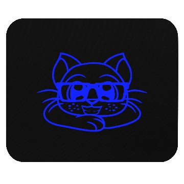 Discover Nerd Cat Horn-rimmed Glasses Geek Smart Kitten Fun Mouse Pads