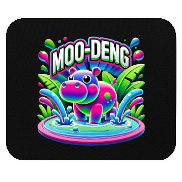 Discover Moo-Deng Hippo Bright Splashy Jungle Cartoon Mouse Pads