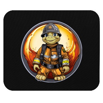 Discover Turtle firefighter / fireman turtle Mouse Pads
