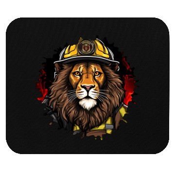 Discover Lion Firefighter Mouse Pads