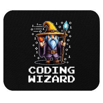 Discover Funny Coding Wizard Pixel Fantasy Coder Magic Mouse Pads