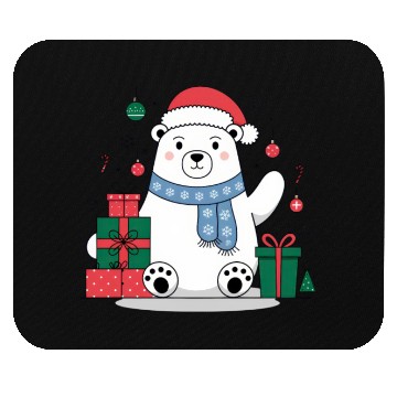 Discover Cute Christmas Polar Bear Mouse Pads
