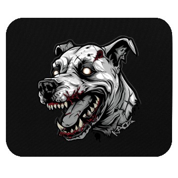 Discover White Zombie Dog Head Mouse Pads
