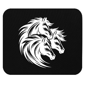 Discover Three Horse Heads With Elegant Wild Manes Mouse Pads