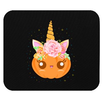 Discover Cute Unicorn Pumpkin: Fall Festivity Delight Mouse Pads