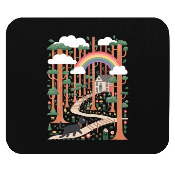 Discover Cottagecore Serene Forest Rainbow Path Mouse Pads