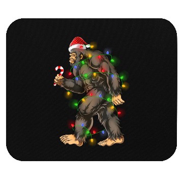 Discover Bigfoot Sasquatch Yeti Candy Cane Christmas Mouse Pads