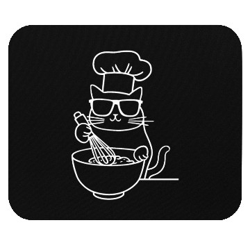 Discover Cat Wearing Sunglasses Chef Baker Bakery Mouse Pads