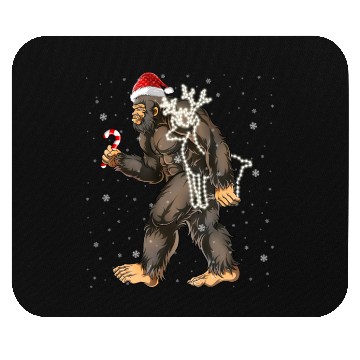 Discover Bigfoot Carrying Deer Lights Xmas Sasquatch Lover Mouse Pads