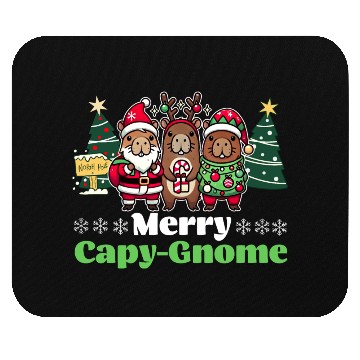 Discover Merry Cap-Gnome Capybara Christmas Mouse Pads