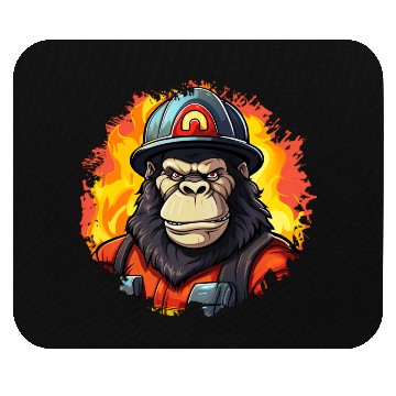 Discover Fireman monkey Mouse Pads