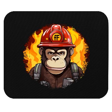 Discover Firefighter monkey Mouse Pads