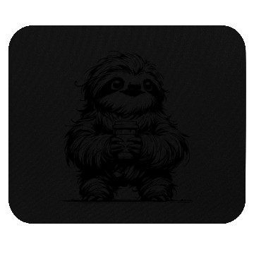 Discover Morning Coffee Sloth Pencil Sketch Mouse Pads