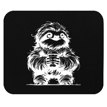 Discover Morning Coffee Sloth Pencil Sketch Mouse Pads
