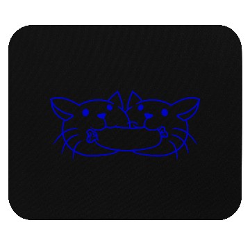 Discover 2 cats eating sausage in mouth love friends couple Mouse Pads