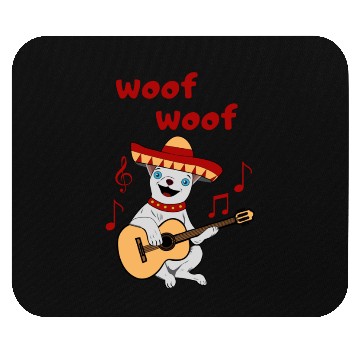 Discover Funny Chihuahua Playing a Guitar Mouse Pads