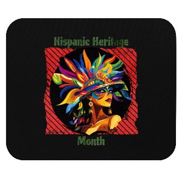 Discover Elegant Hispanic Heritage Month Feathered Mask Mouse Pads