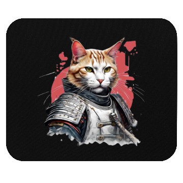 Discover Samurai Cat in Armor Mouse Pads