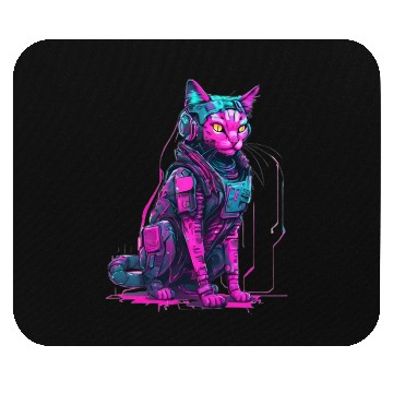 Discover Cyber Warrior Cat Mouse Pads