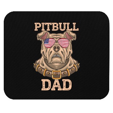 Discover Pitbull Dad Dog Vintage USA American Flag Mouse Pads
