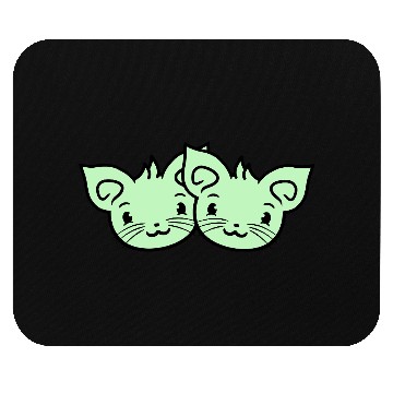 Discover Two Happy Cats 2 Friends Love Couple Kitten Team Mouse Pads