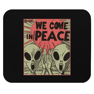 Discover Vintage Alien Invasion in Peace Mouse Pads