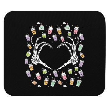 Discover Skeletal Embrace: A Bubble Tea Love Story Mouse Pads