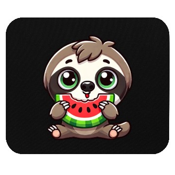 Discover Sloth with watermelon cartoon summer vibes Mouse Pads