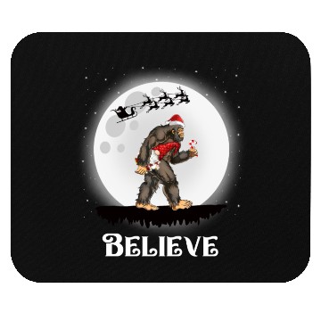 Discover Believe Santa Bigfoot Carrying Gnome Christmas Mouse Pads