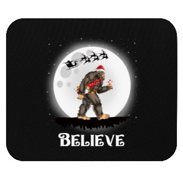 Discover Believe Santa Bigfoot Carrying Gnome Christmas Mouse Pads