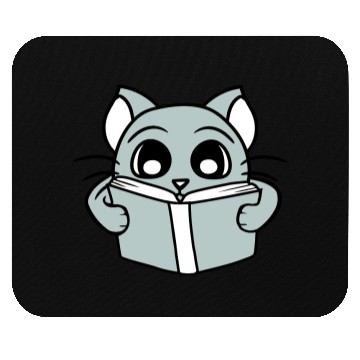 Discover Nerd Cat Reads Novel Book School Reading Learning Mouse Pads