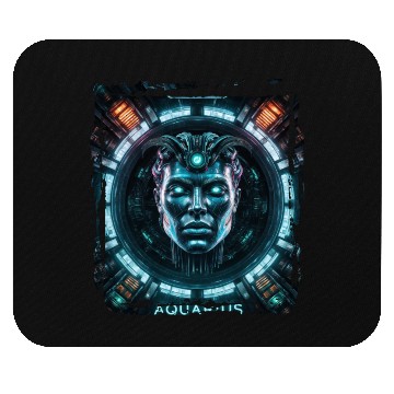 Discover Zodiac sign Aquarius in cyberpunk era Future Mouse Pads