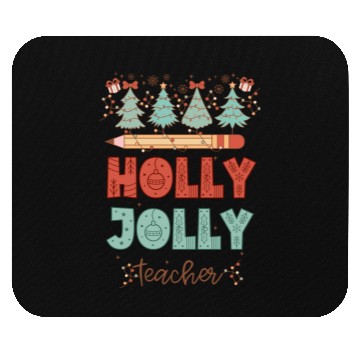 Discover Retro Holly Jolly Teacher Christmas Mouse Pads