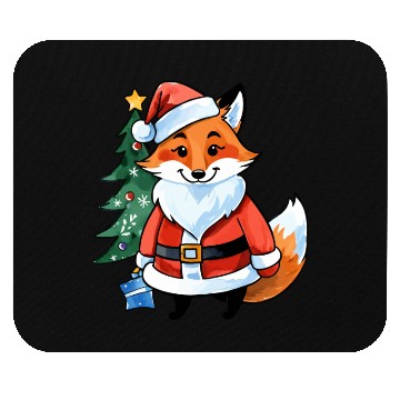 Discover Fox Christmas Watercolor Mouse Pads