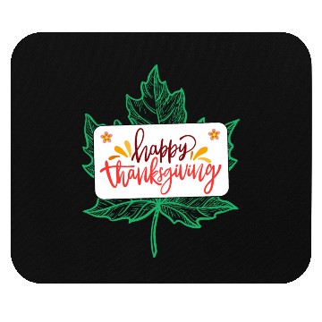 Discover Happy Thanksgiving Leaf Mouse Pads