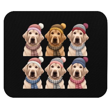 Discover Winter Golden Retriever Mouse Pads