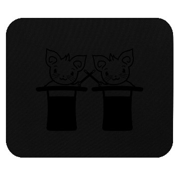 Discover 2 Magical Enchanted Top Hat Wizard Cats Friends Mouse Pads