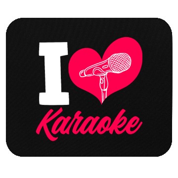 Discover I Love Karaoke Microphone Heart Mouse Pads