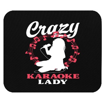 Discover Crazy Karaoke Lady Fun Music Lovers Mouse Pads